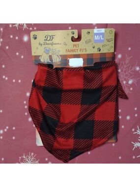 DEARFOAMS family pj's red plaid bandana size M/L